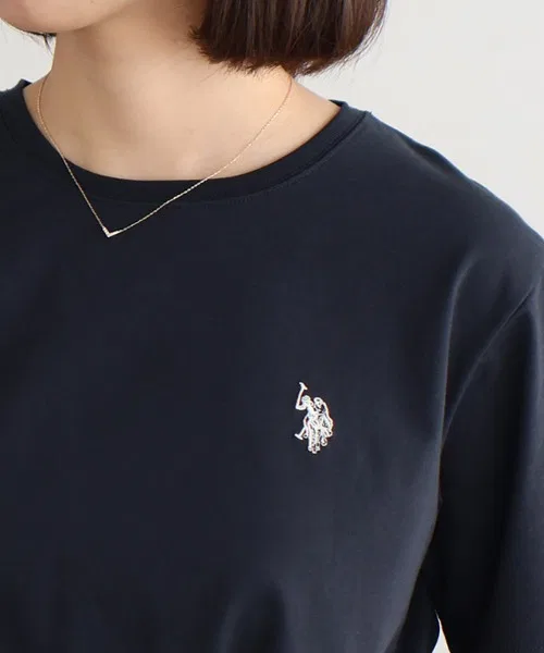 Женская футболка U.S. POLO ASSN. с логотипом тёмно-синяя