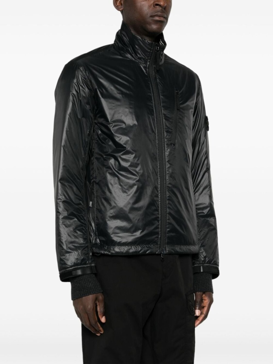Stone Island легкая утепленная куртка с изображением компаса, черный — фото 3