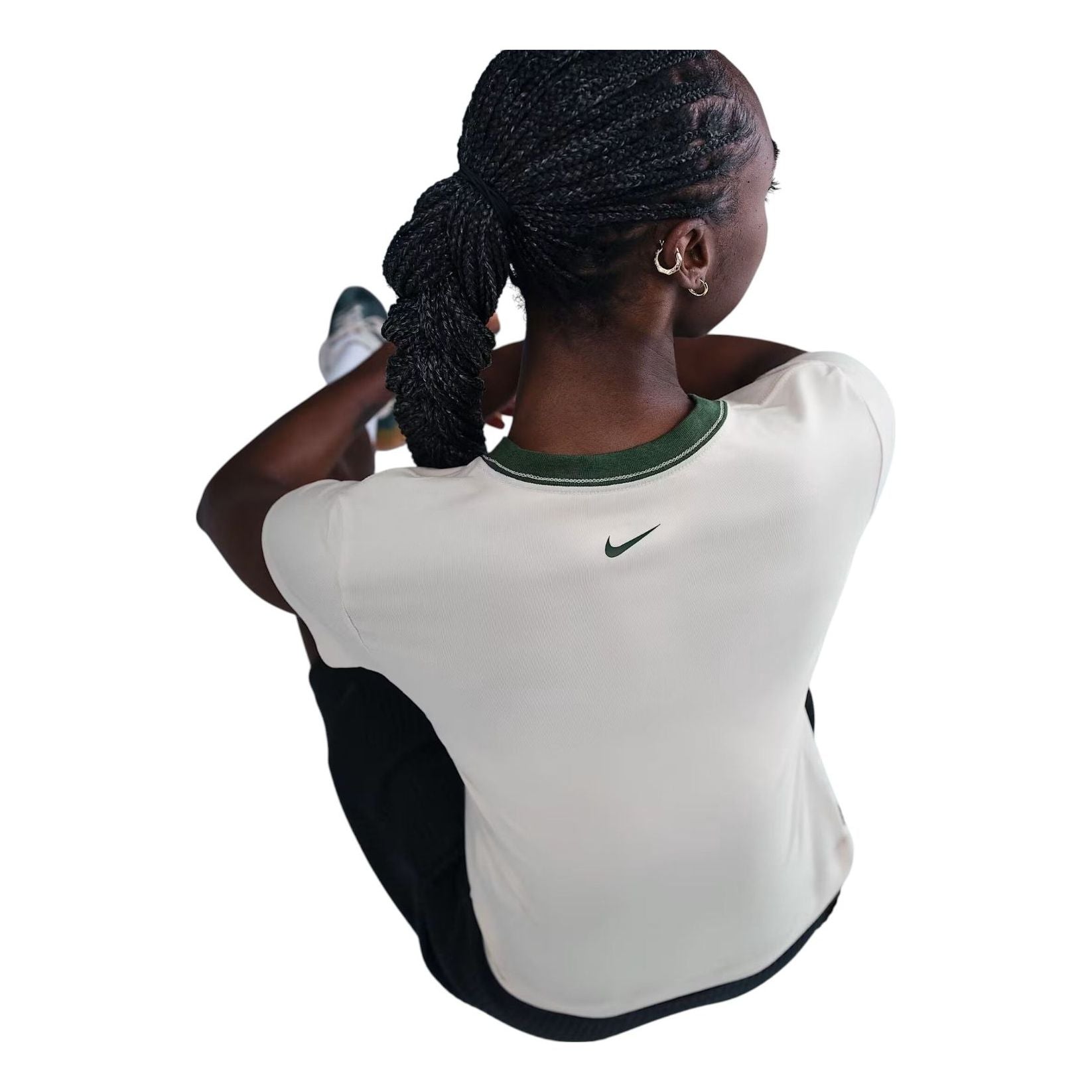 (WMNS) Укороченная трикотажная футболка Nike Sportswear Chill Knit Slim Cropped T-Shirt, цвет «светло-коричневый» — фото 2