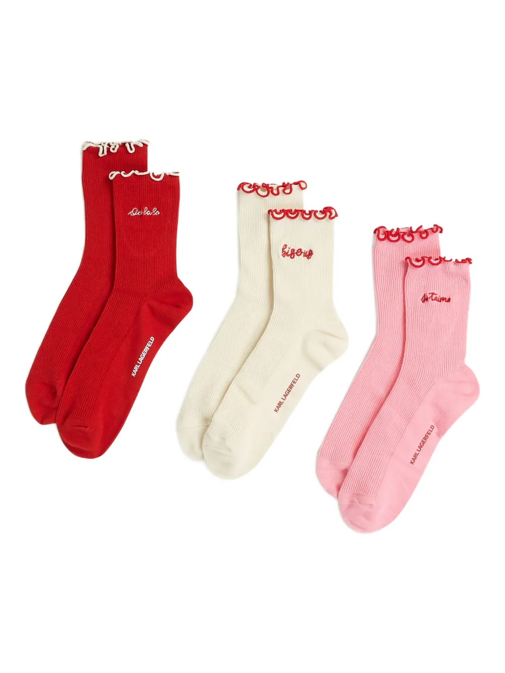 

Комплект из трех пар носков love-note Karl Lagerfeld, белый