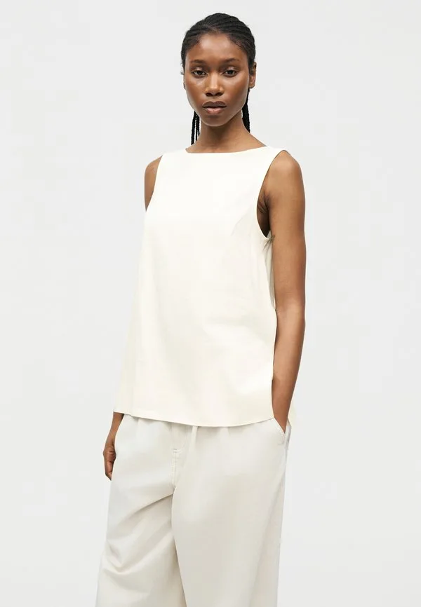 Удлиненная блузка, новый цвет, кремовый Gap, New Off-White — фото 4