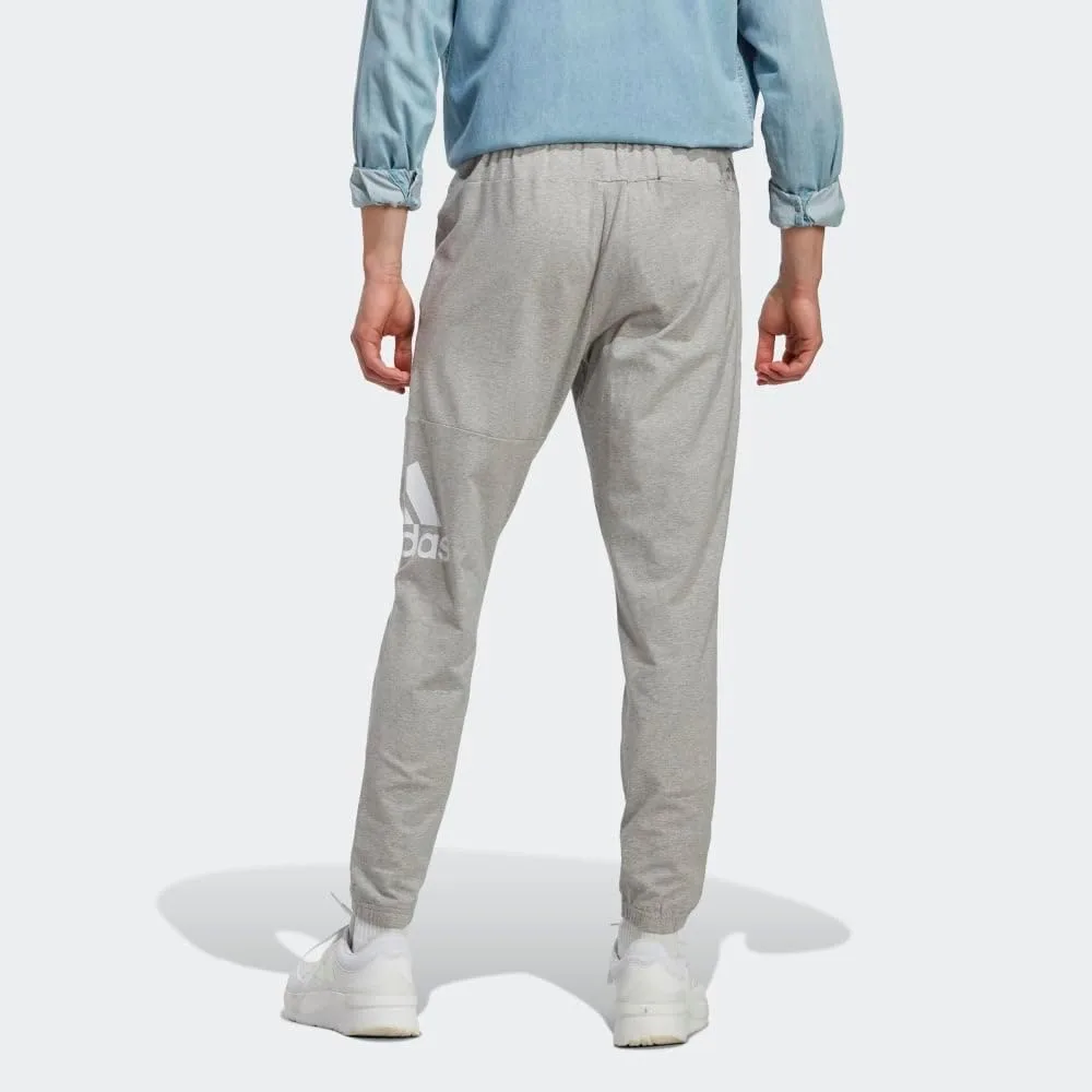 Мужские спортивные брюки Adidas Essentials с зауженными штанинами и логотипом, серый — фото 2