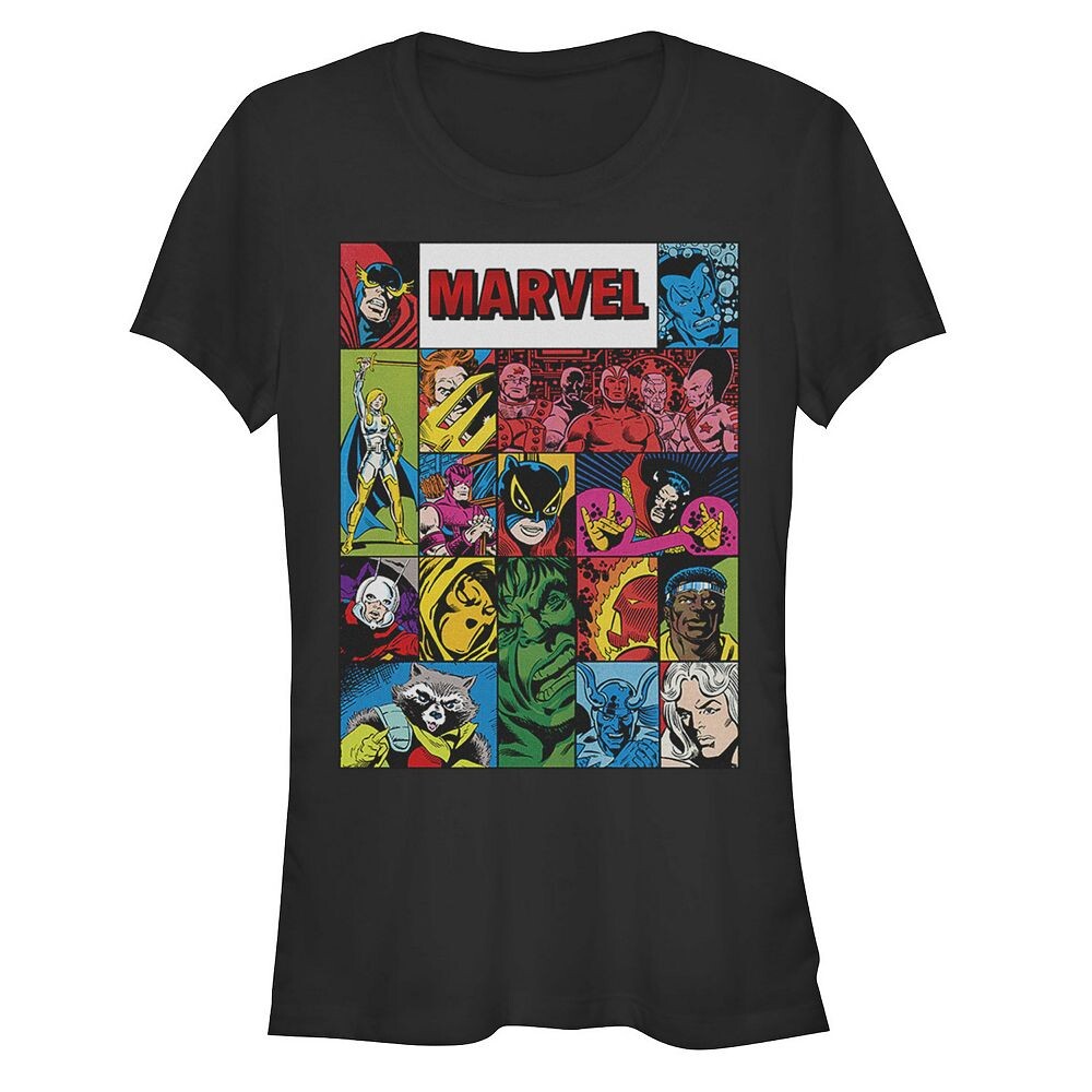 

Детская футболка с рисунком Marvel Vintage Heroes, черный