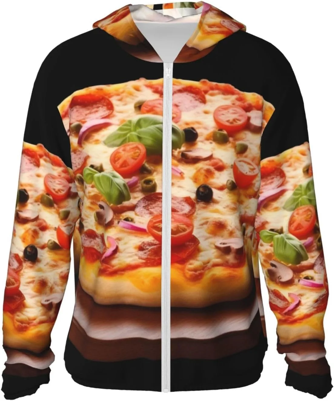 

Толстовка с защитой от солнца Large Pizza, Full Zip, UPF 50+, с карманом HJBNW