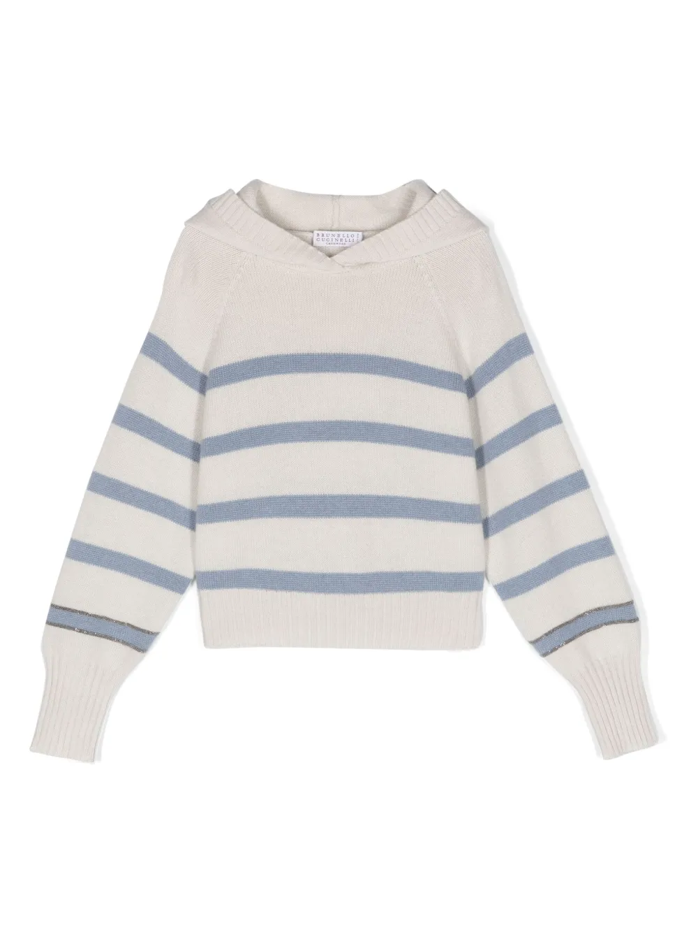 

Кашемировый свитер с капюшоном Brunello Cucinelli Kids, нейтральный