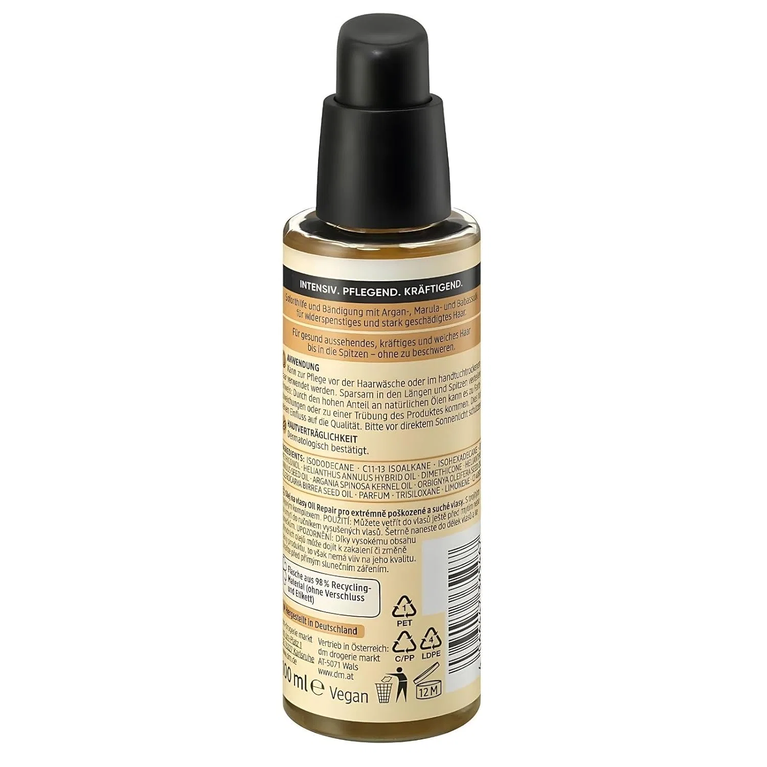 Интенсивное невесомое масло для волос Balea Hair Oil Repair с аргановым маслом, 2 x 100 мл Generisch — фото 3