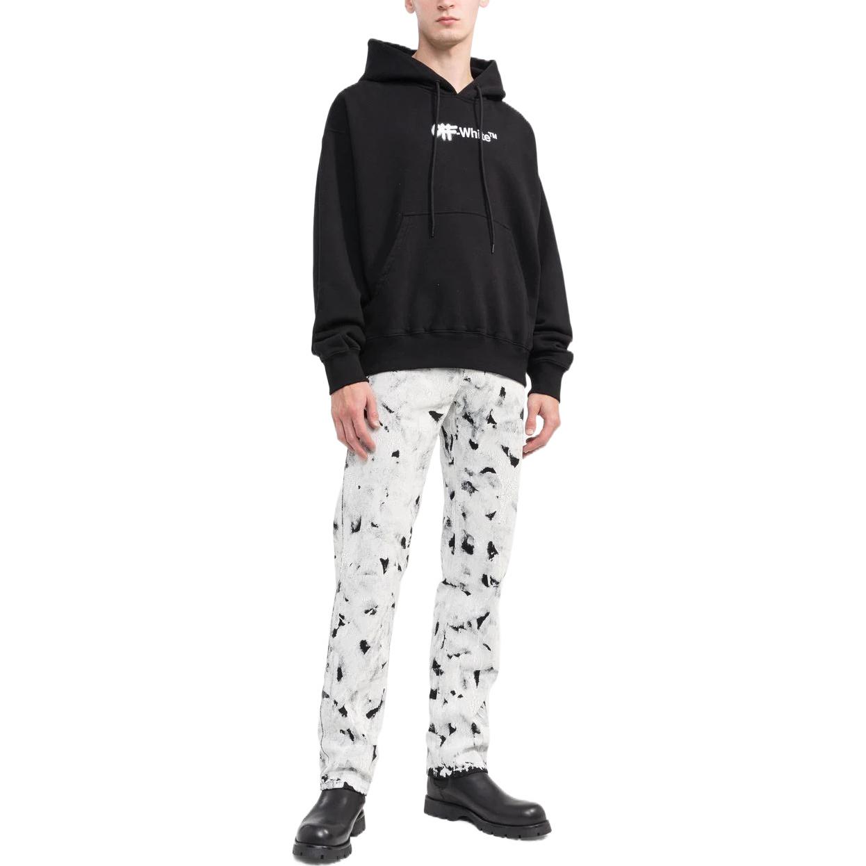 OFF WHITE Вышитая Худи Helvetica Skate OFF-WHITE, Черный — фото 4