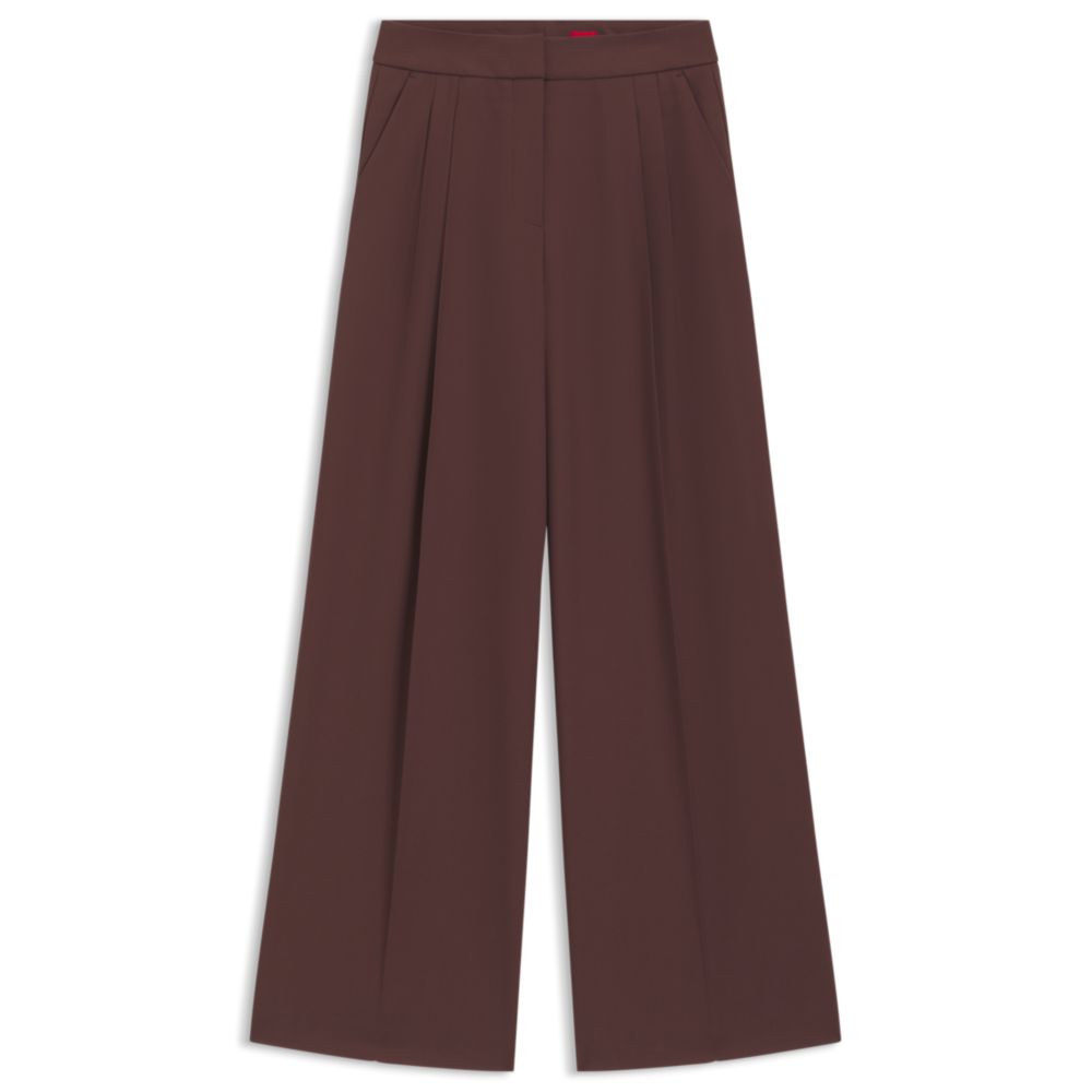 

Брюки свободного кроя из эластичной ткани с эффектом запаха HUGO, темно-коричневый