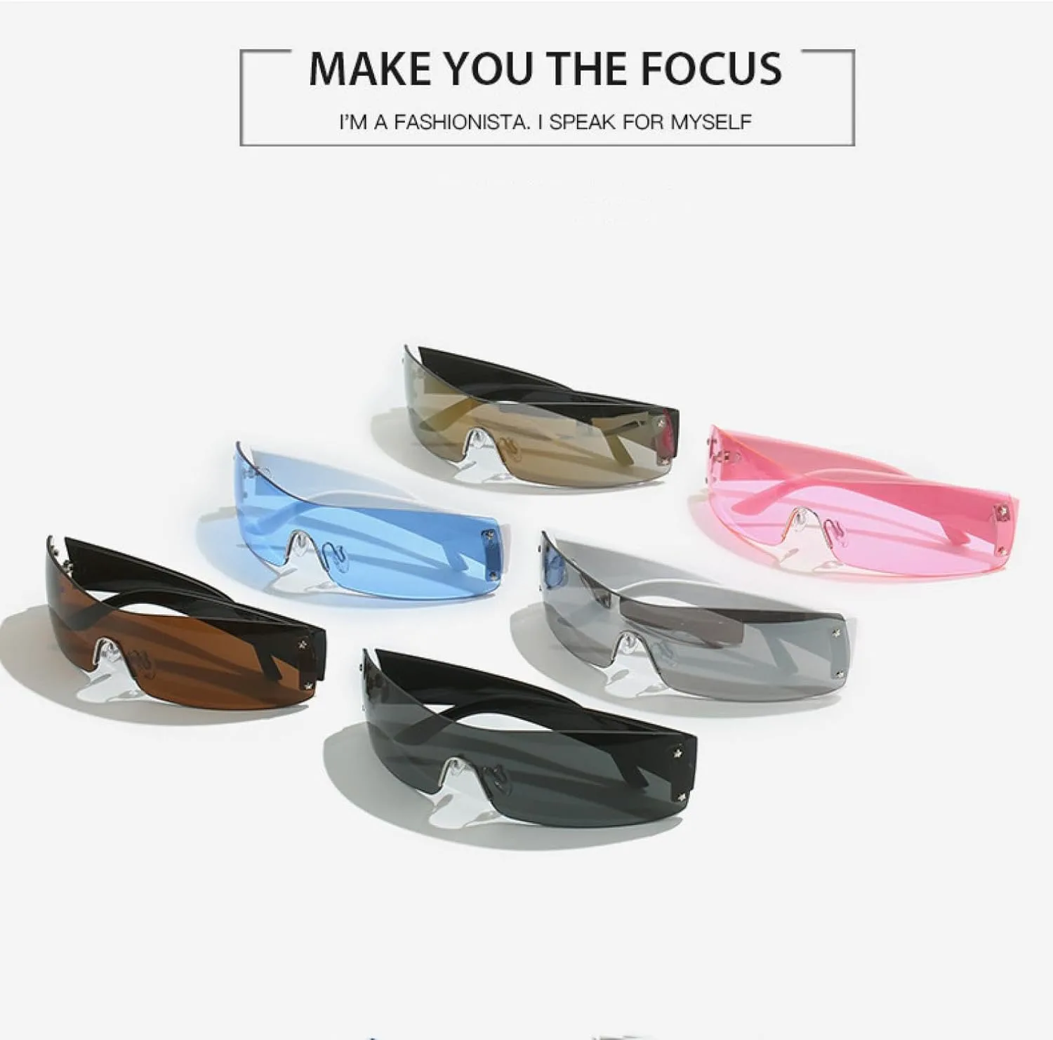 

Безободковые модные солнцезащитные очки для женщин и мужчин в стиле панк, для активного отдыха и велоспорта, защита от УФ-излучения UV400 generic, Pink Pink