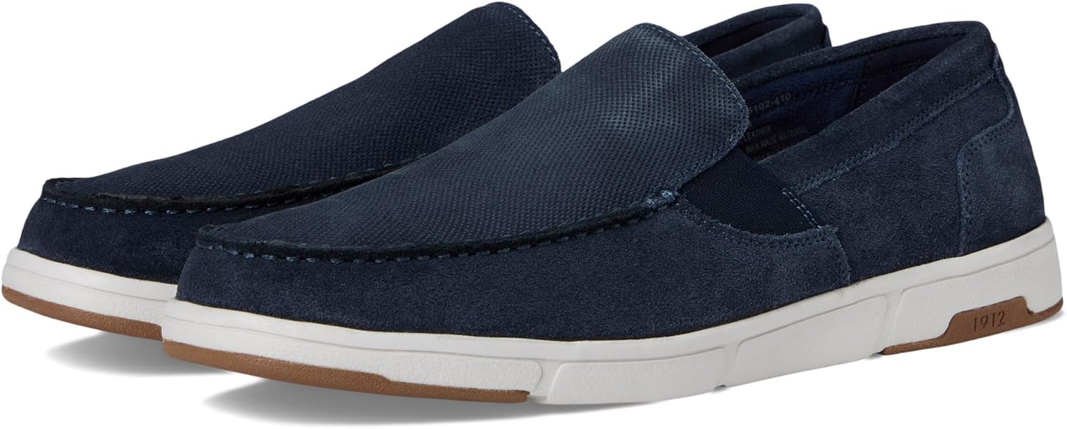 

Мужские мокасины Nunn Bush Luca с венским носком из замши, легкие и удобные, без застежки, темно-синий