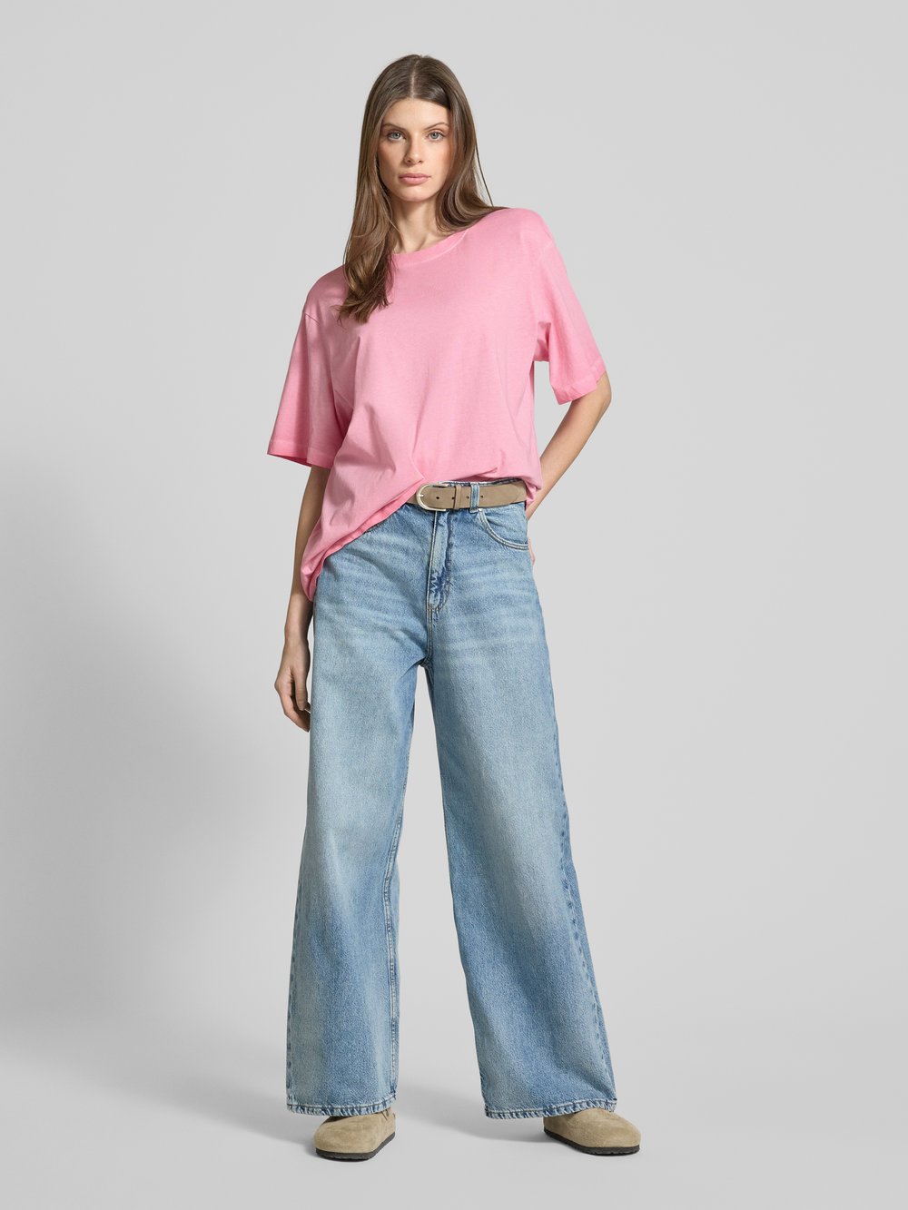 

Футболка оверсайз из чистого хлопка Tom Tailor Denim, розовый