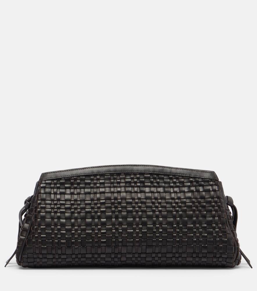 

Кожаный клатч Maude woven Staud, Espresso Woven