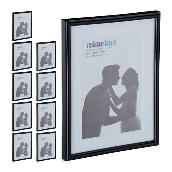

10xРамка для фотографий Relaxdays 15x20 cm schwarz, черно-белый