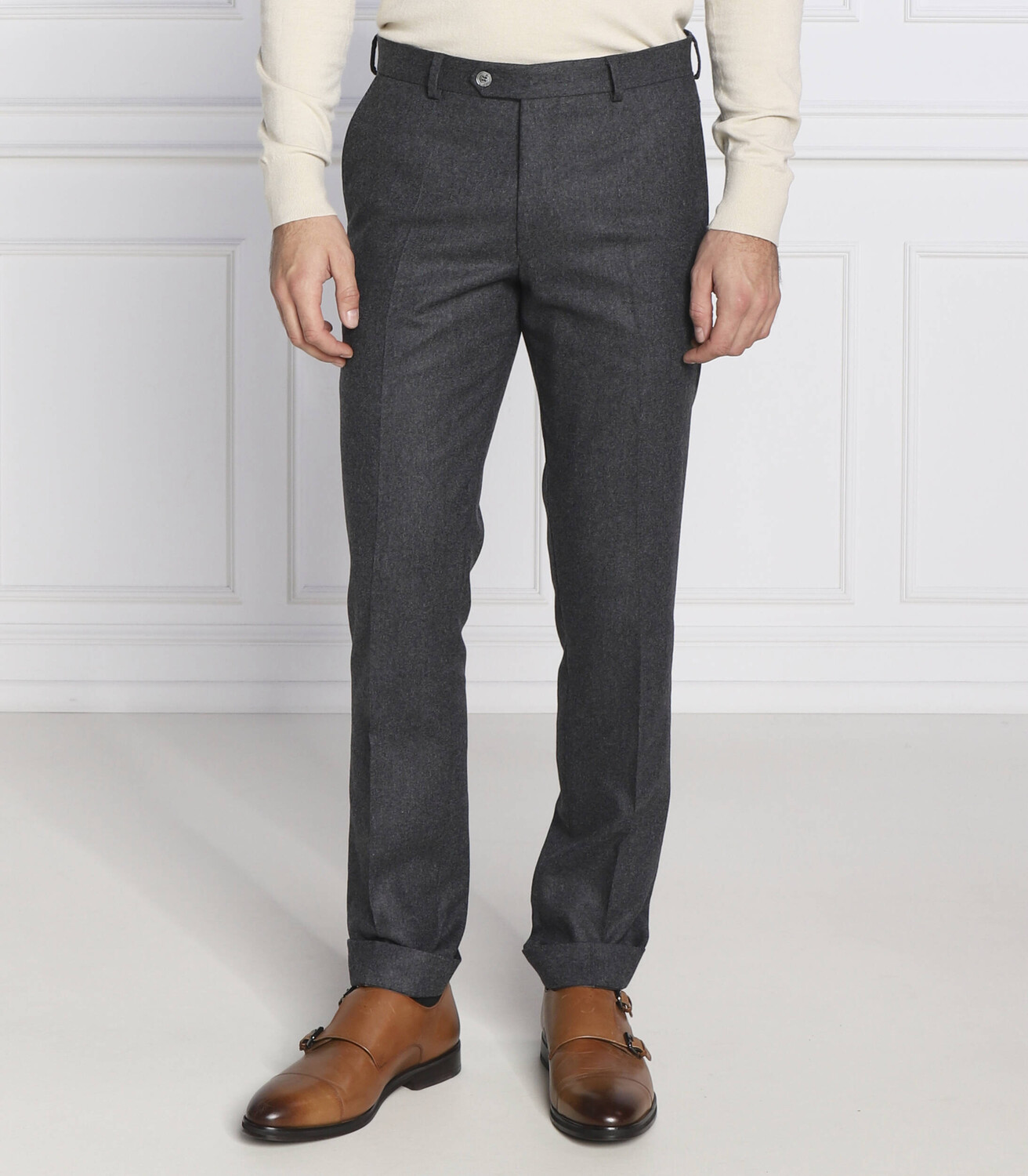 

Брюки Oscar Jacobson denz turn up regular fit, цвет grafite