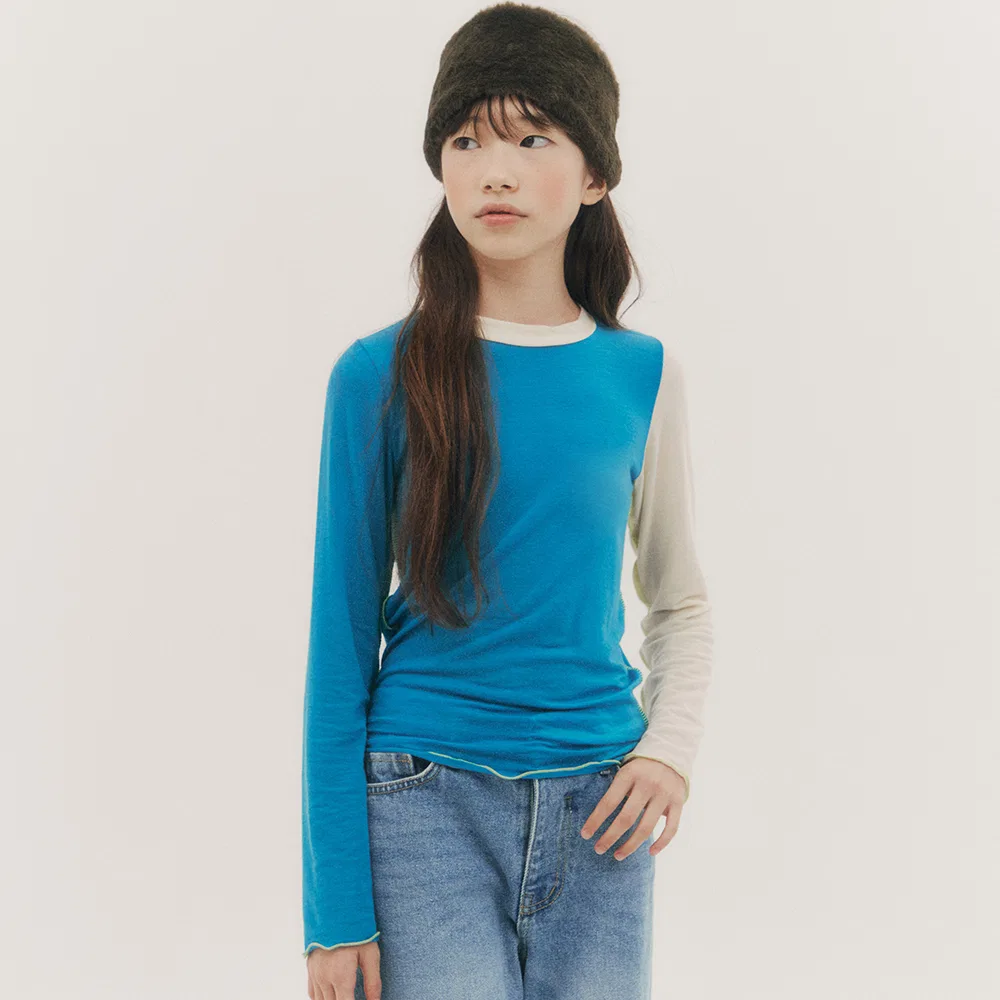 Детский лонгслив Wool Round, синий, от Frise