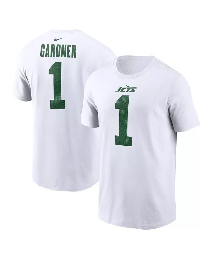 

Мужская белая футболка Ahmad Sauce Gardner с именем и номером игрока New York Jets Nike