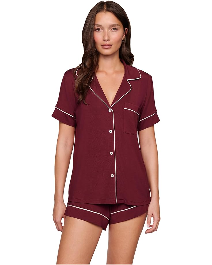 

Женский комплект пижамы Eberjey Gisele Relaxed Short, Bordeaux/Ivory