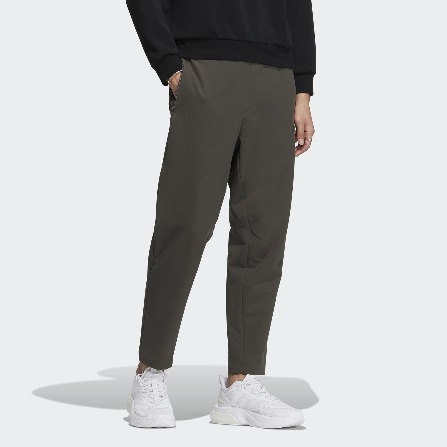 Повседневные брюки мужские оливково-зеленые Adidas, оливково-зеленый — фото 4