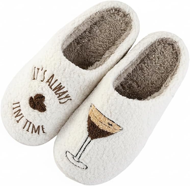 

Рождественские тапочки с Санта-Клаусом и оленями - мягкие плюшевые уютные домашние тапочки для женщин и мужчин, для дома и улицы Qubuwalk, Tini Glass