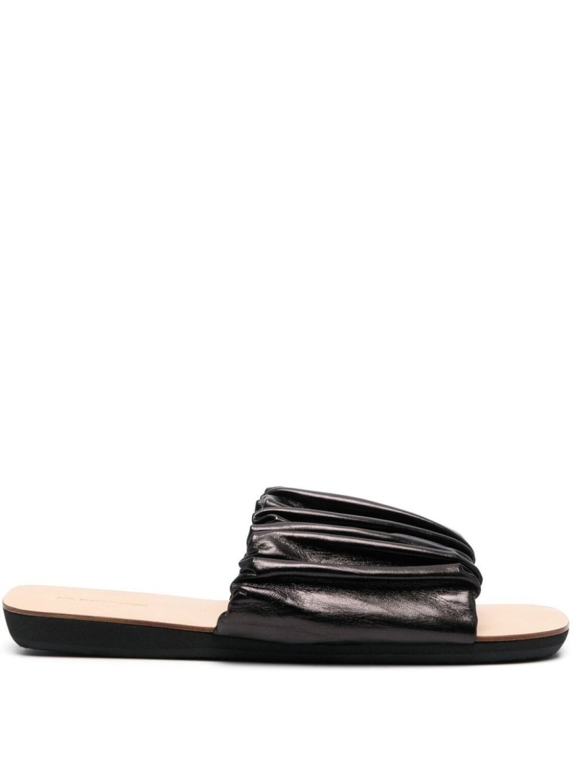 Jil Sander шлепанцы со сборками, черный