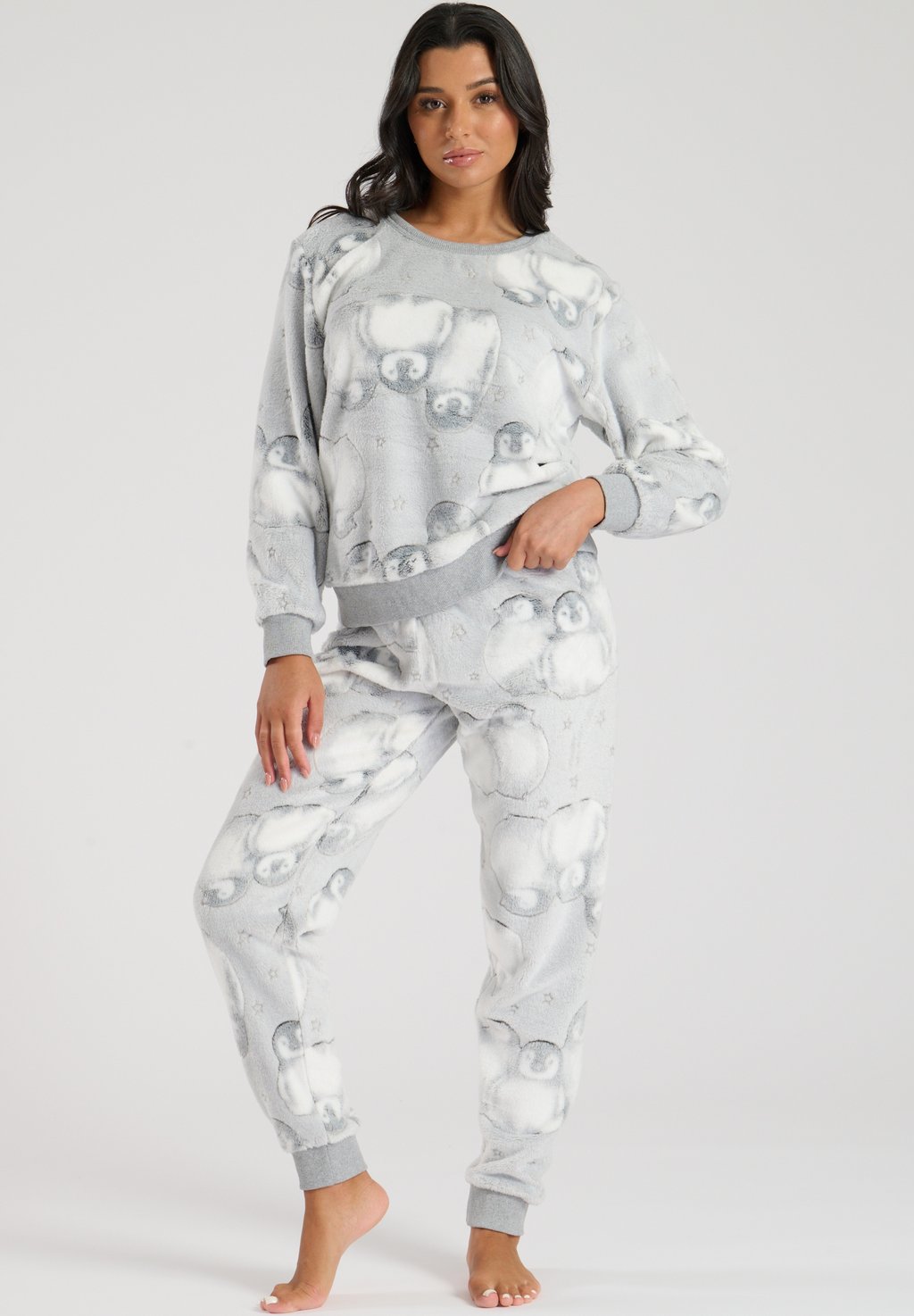 

Пижамный комплект LUXURY PENGUIN FLEECE TWOSIE Loungeable, серебристый