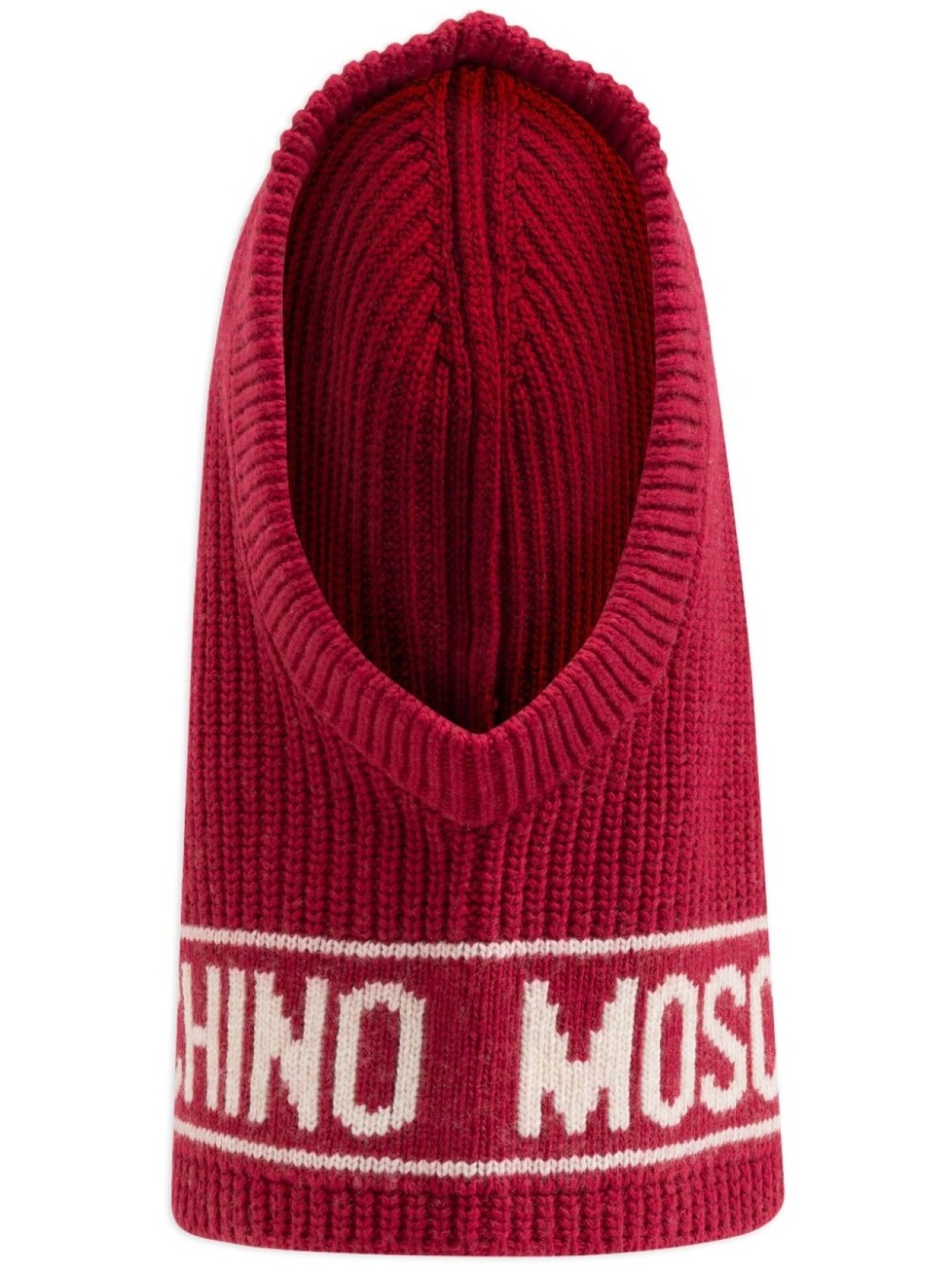 

Moschino балаклава с логотипом и интарсией, красный