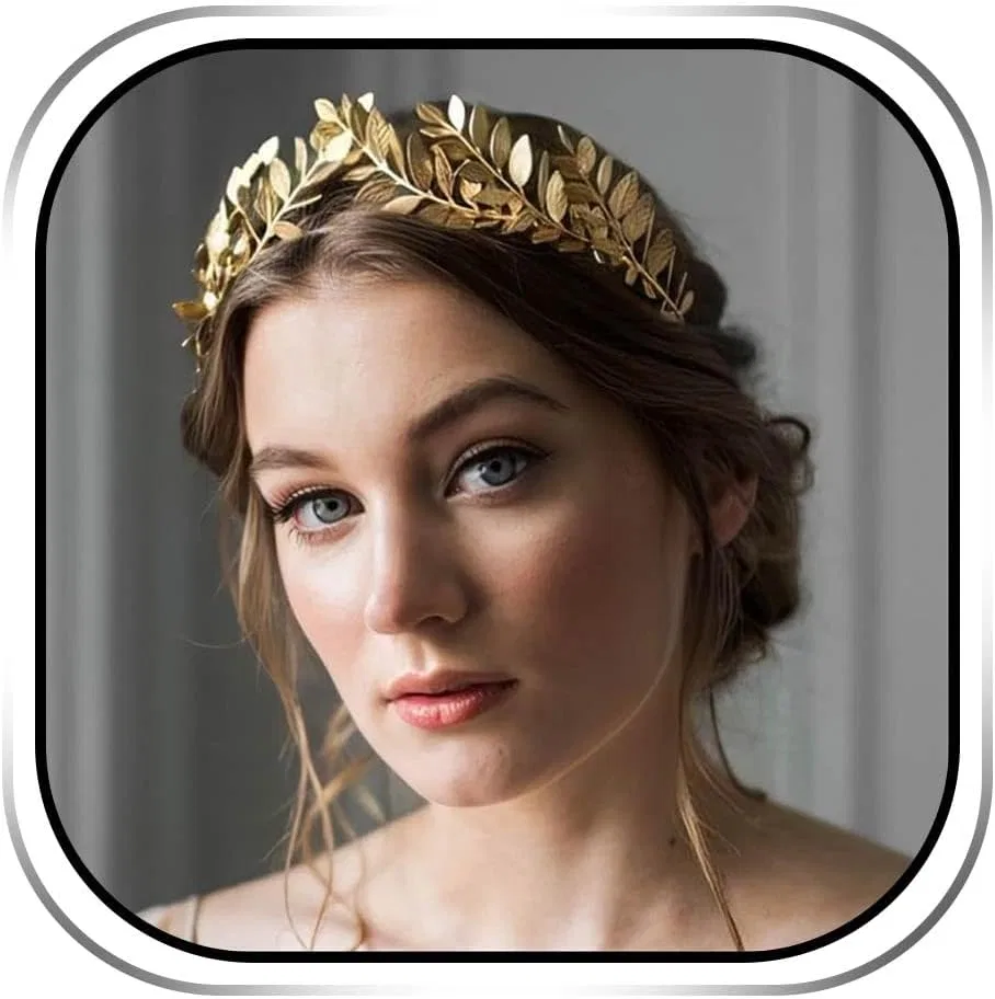 Диадема-ободок «Греческая богиня» с листьями для женщин Handcess, Gold-Coloured