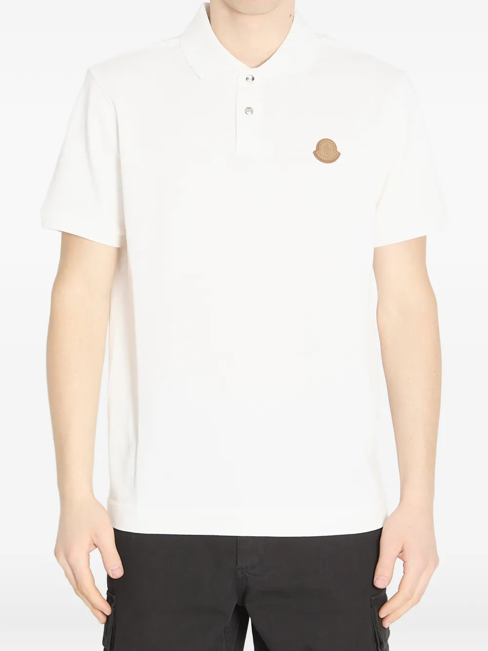 

Поло с нашивкой-логотипом Moncler, белый