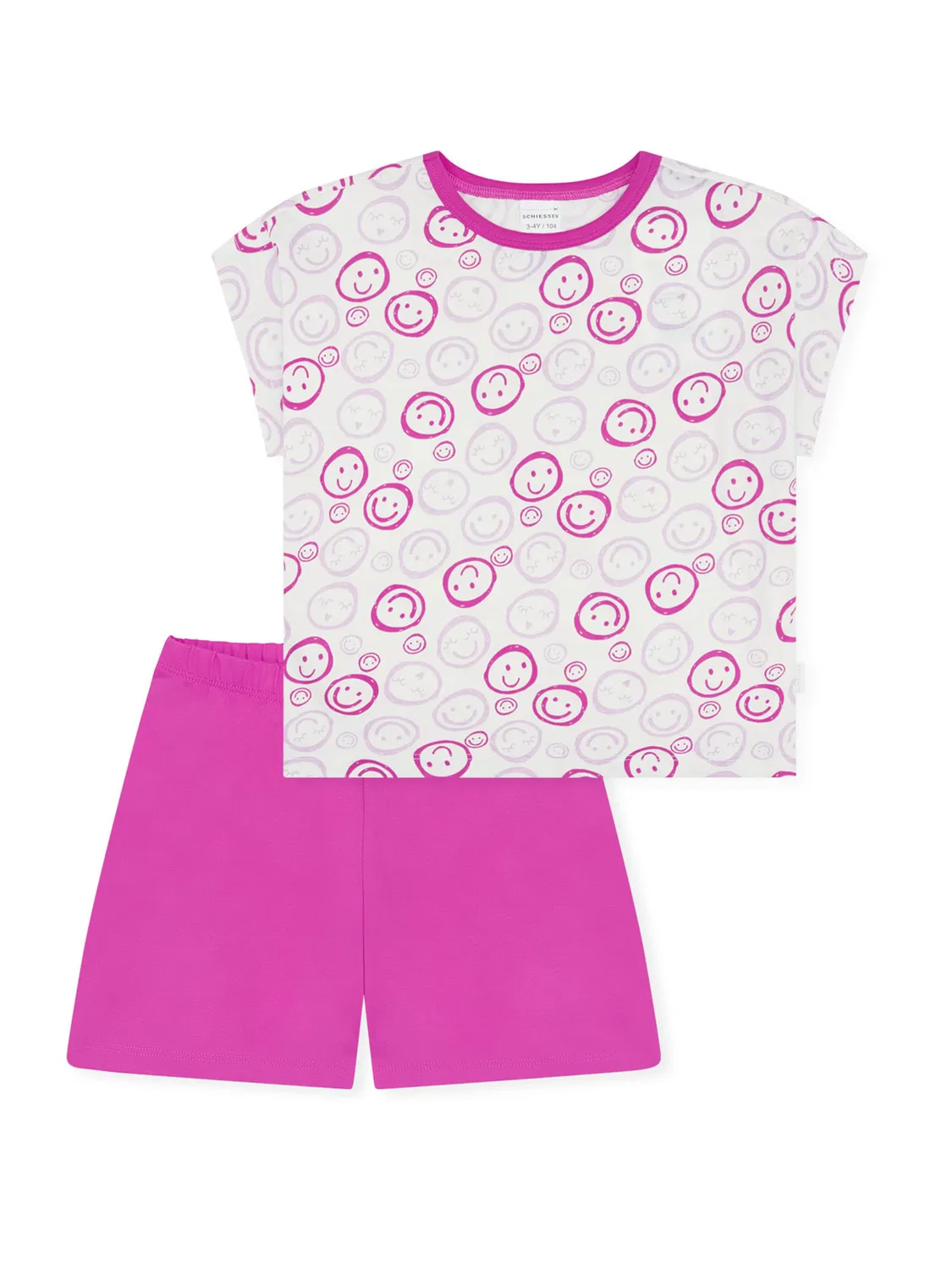Пижама, детская ночная одежда. Schiesser, Pink/Off White