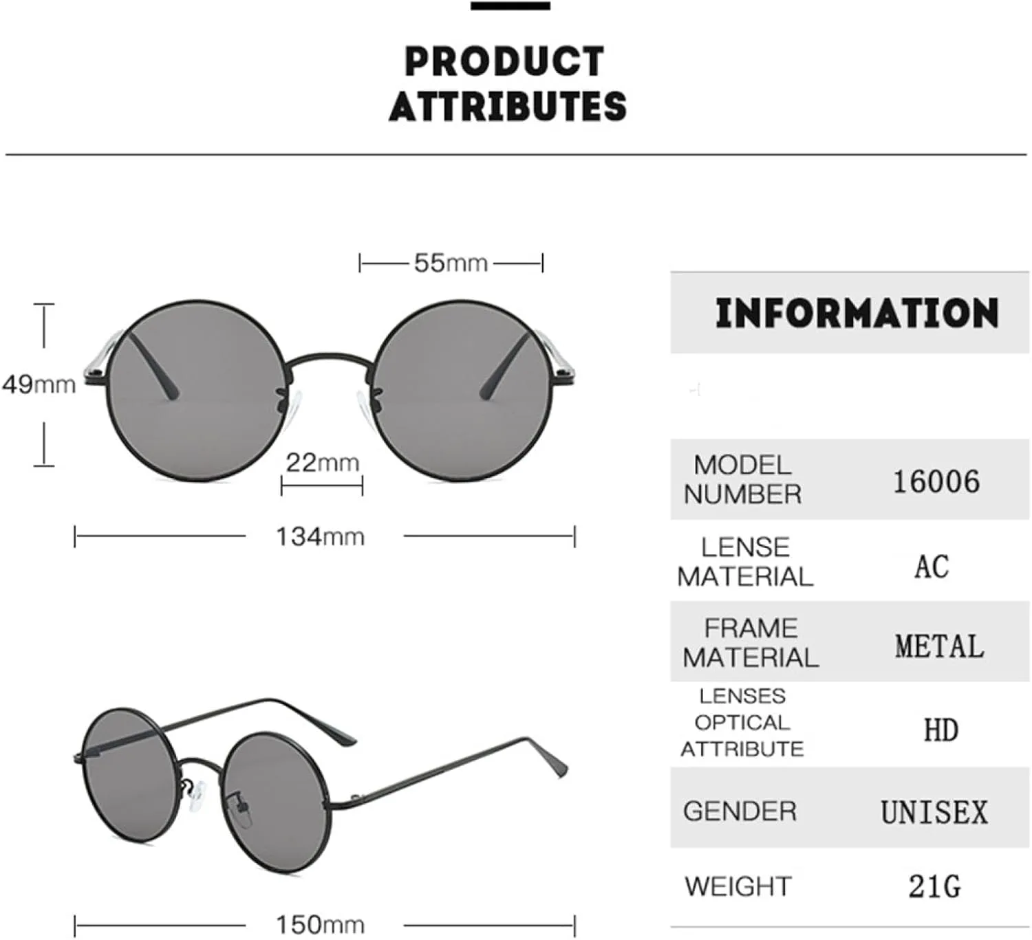 

Модные роскошные круглые солнцезащитные очки для женщин и мужчин в винтажном стиле для активного отдыха с защитой от УФ-излучения UV400 TOIPASTN, Silver Gray