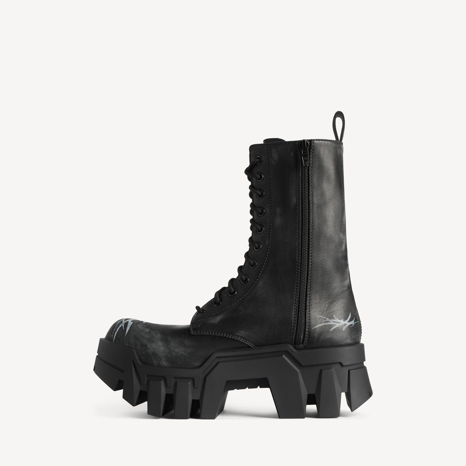 BALENCIAGA Мужские ботинки Bulldozer на шнуровке, черные — фото 4