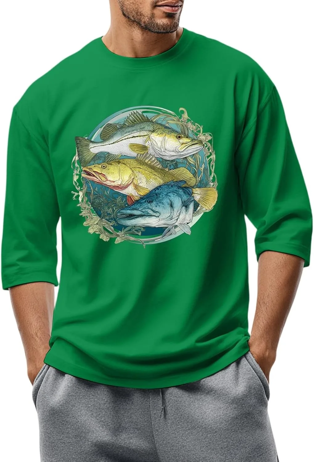 

Футболка для мужчин с 3/4 рукавом и 2D принтом Kvsozwuty