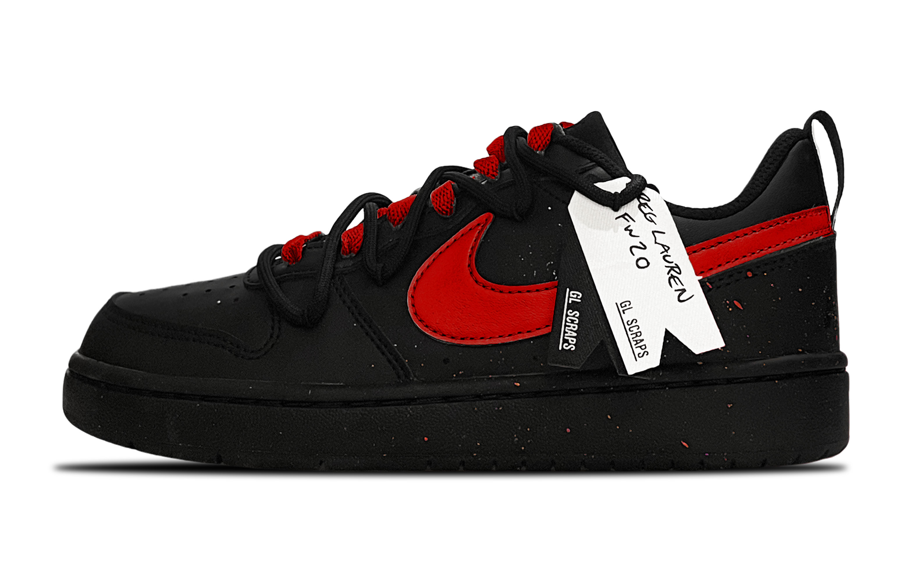 

Низкие детские кроссовки для скейтбординга Court Borough для подростков Nike, черный/красный
