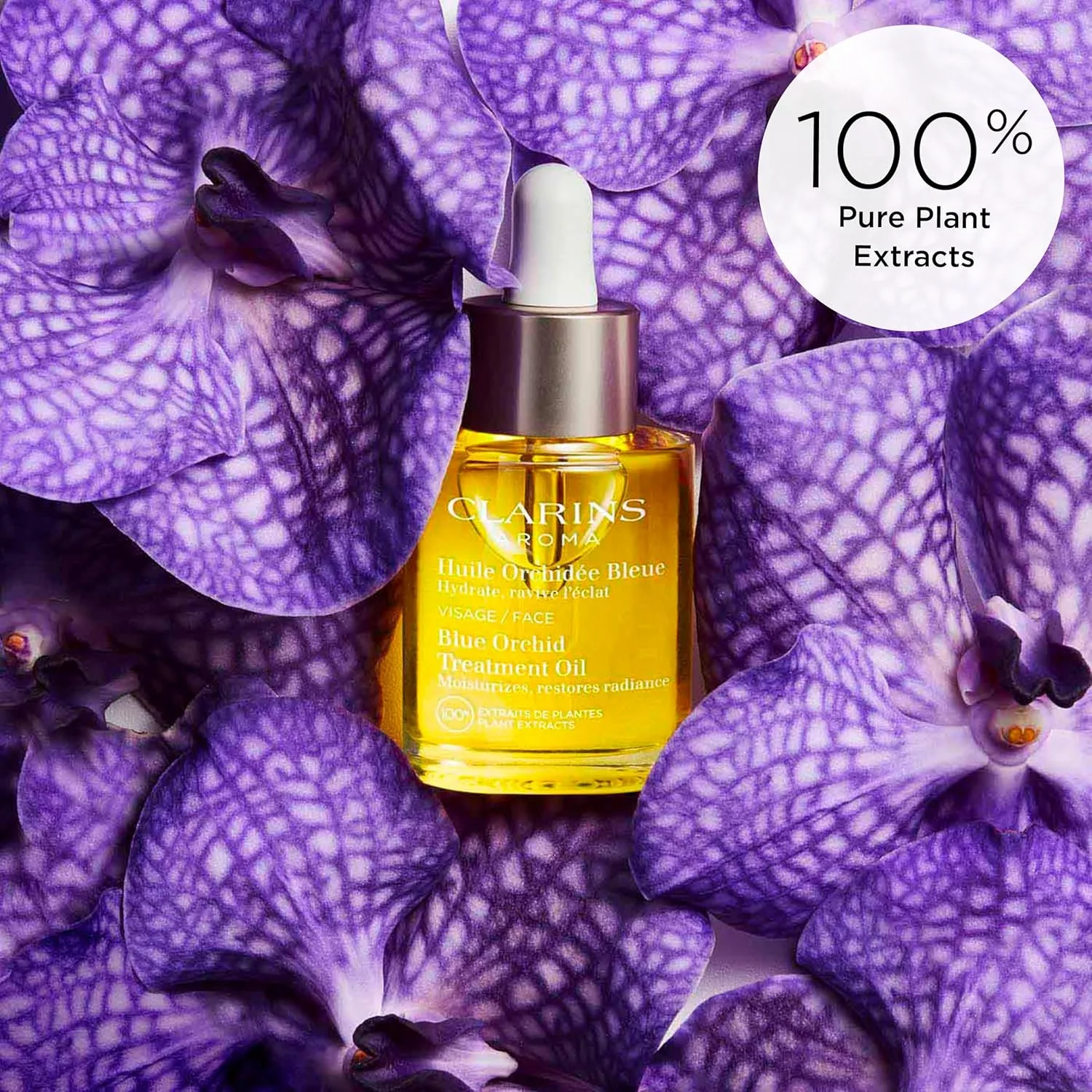 Набор масел для лица Clarins Blue Orchid и Santal | Увлажняющее масло для обезвоженной кожи | Успокаивающее масло для сухой или очень сухой кожи, blue — фото 3