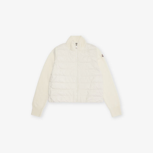 

Кардиган вязаный Moncler с лого-патчем, белый