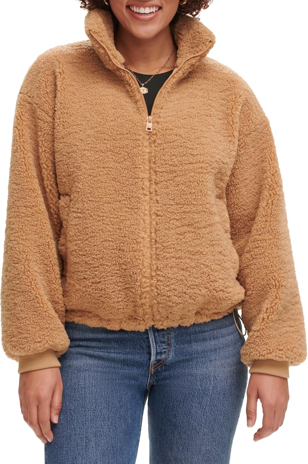 

Levi's Женская куртка на молнии из шерпы плюш, Chestnut