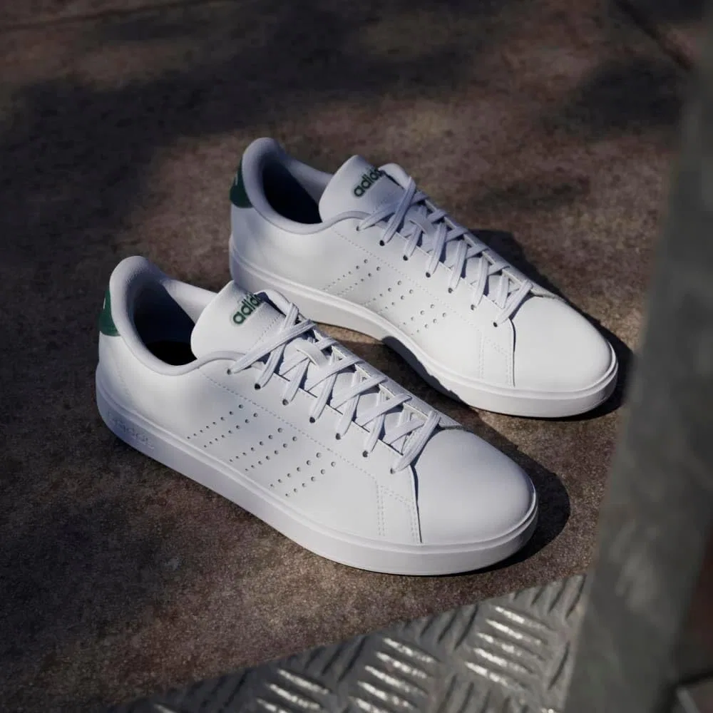 Кроссовки Adidas Unisex Advantage 2.0, Cloud White Core Black Green — фото 2