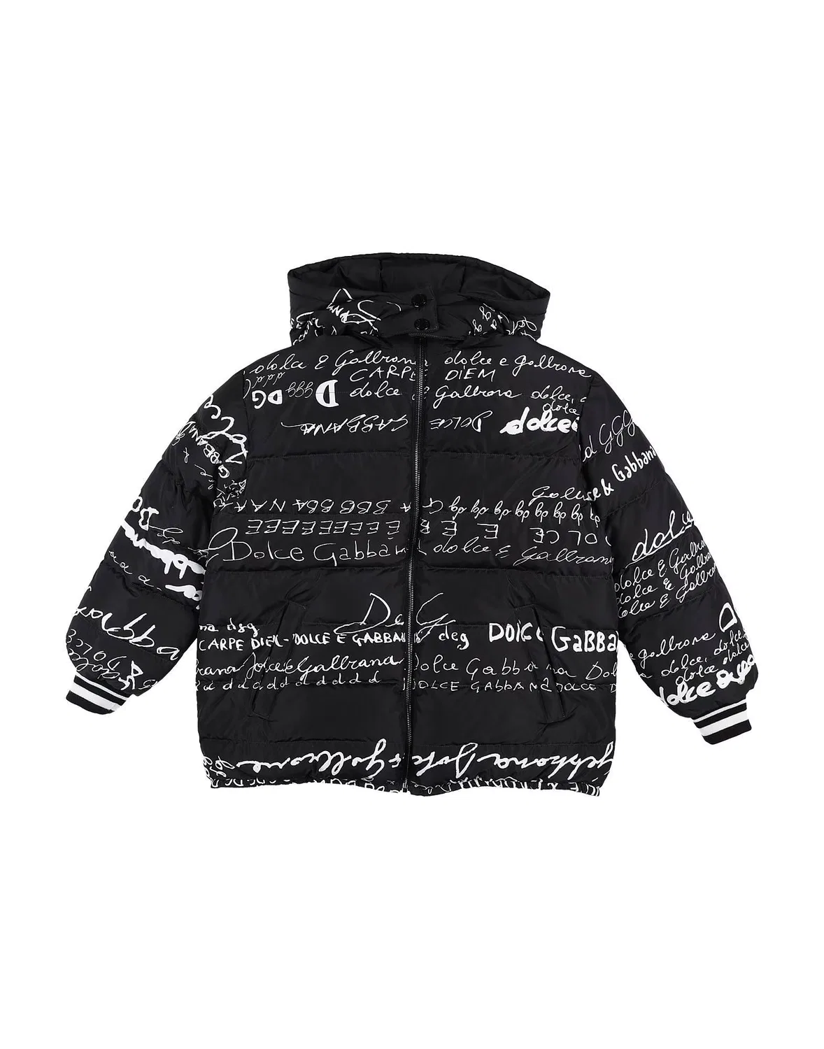 Пуховик с логотипом DOLCE&GABBANA черный