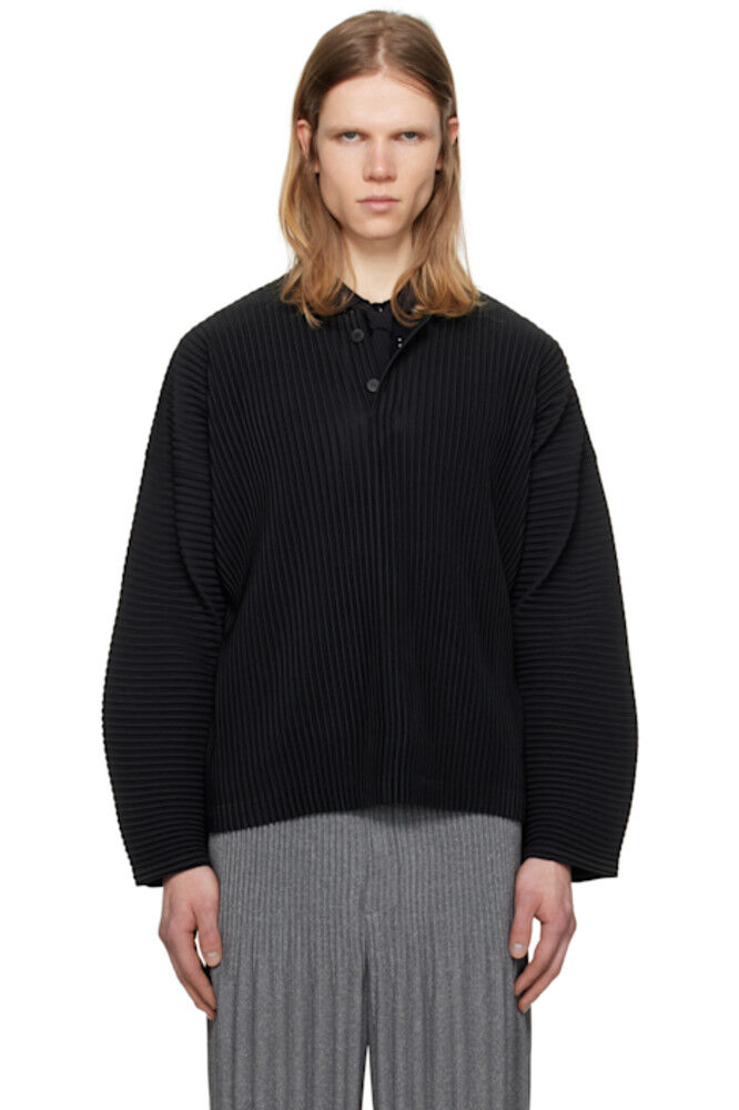

Черный ежемесячный цвет февраль Хенли HOMME PLISSÉ ISSEY MIYAKE