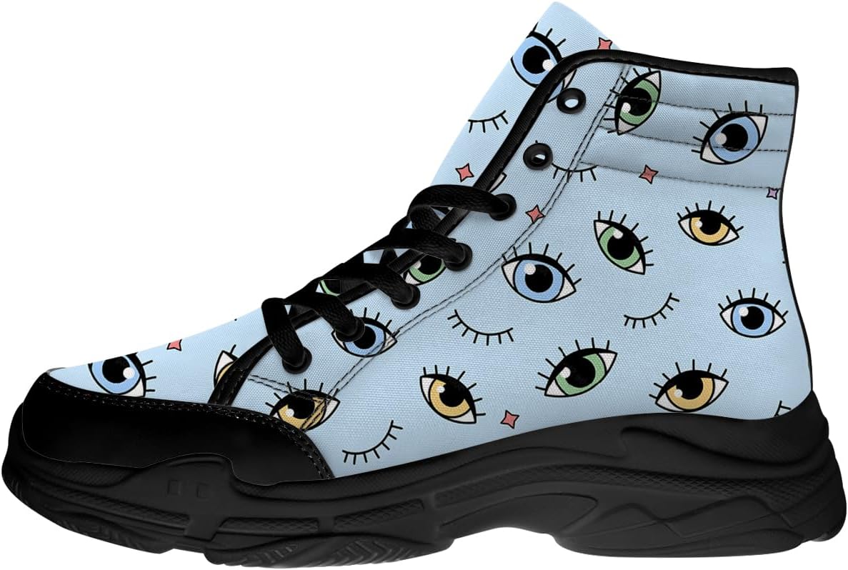 

Высокие кеды Eyes для женщин и мужчин, тканевые платформы на шнуровке, подарки для нее и для него Generic, синий