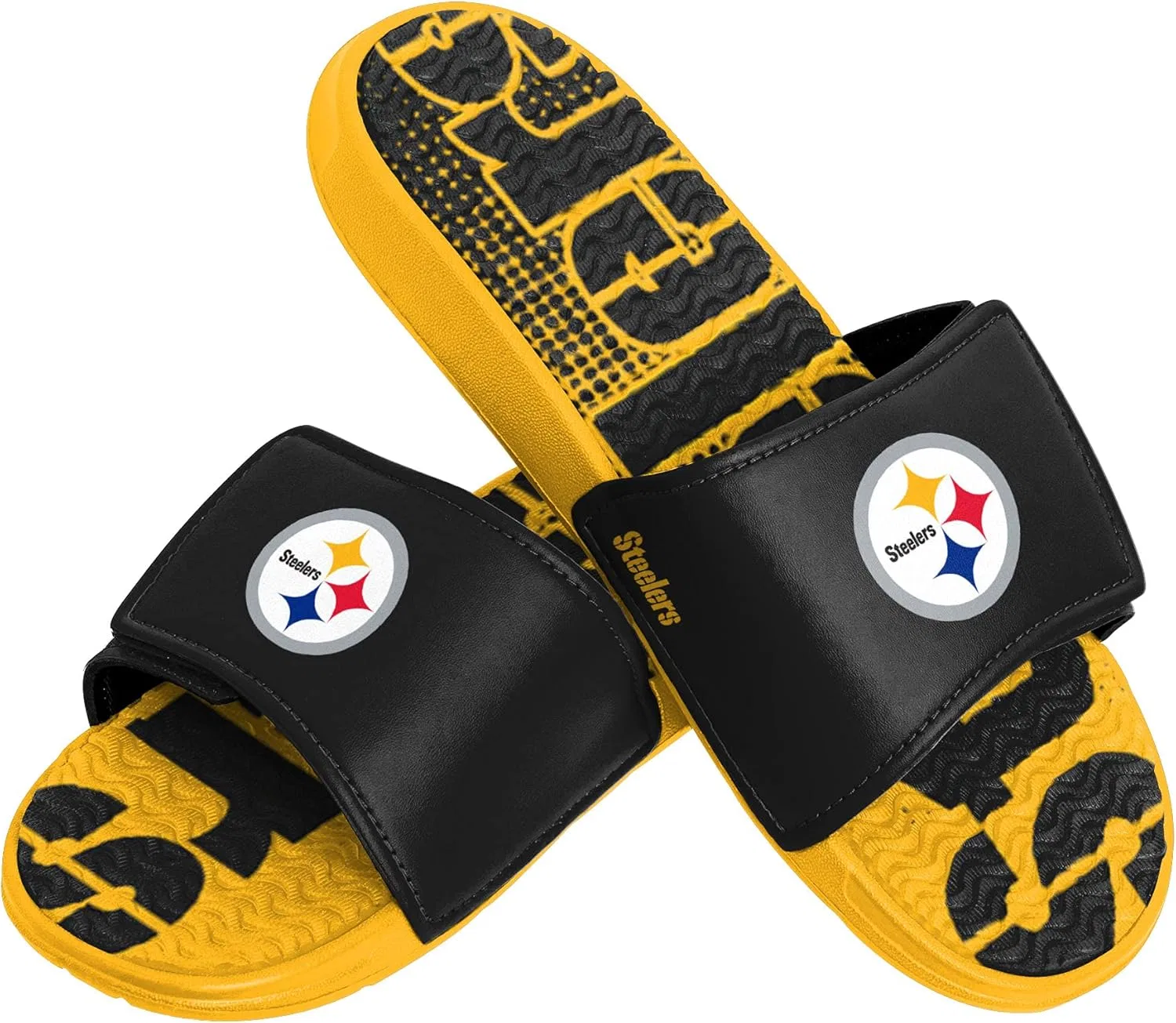 Мужские спортивные тапочки FOCO Legacy Velcro Sport Slide New York Giants Legacy Sport с застежкой-липучкой - размер Large, Wordmark With Colour Gradient
