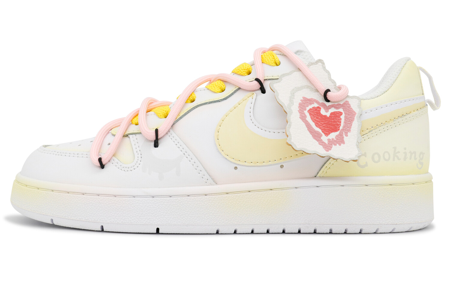 

Кроссовки Nike Court Borough Skateboarding Shoes Women's Low-top White/yellow, цвет Spring is in the air.