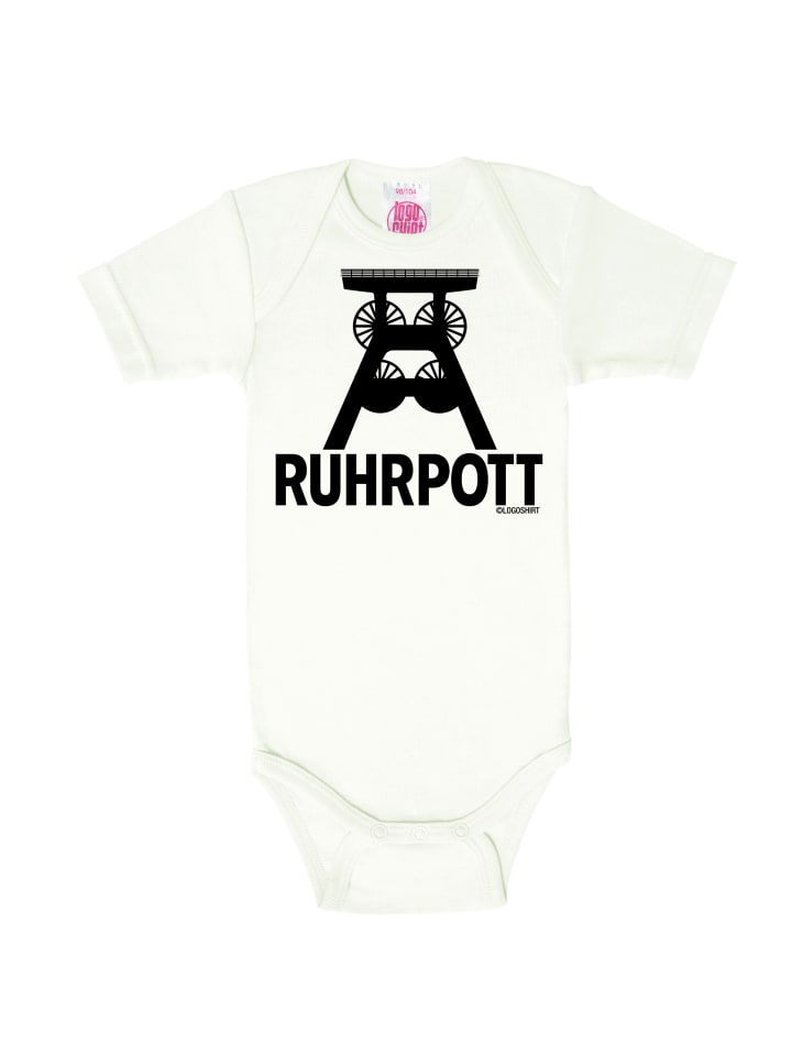 Logoshirt Детское боди RUHRPOTT - Кремовый с принтом