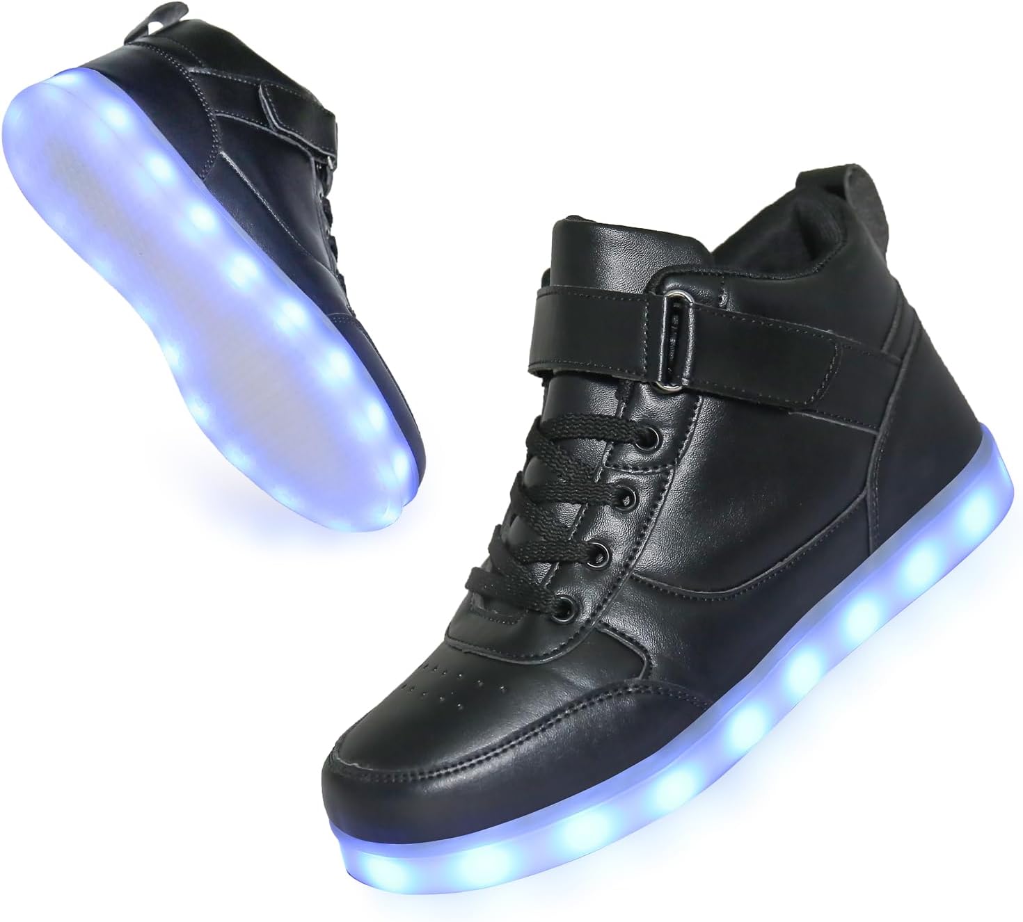 Унисекс-кроссовки YuanRoad с подсветкой LED и USB-зарядкой, светящиеся светодиодные кроссовки, черный — фото 3
