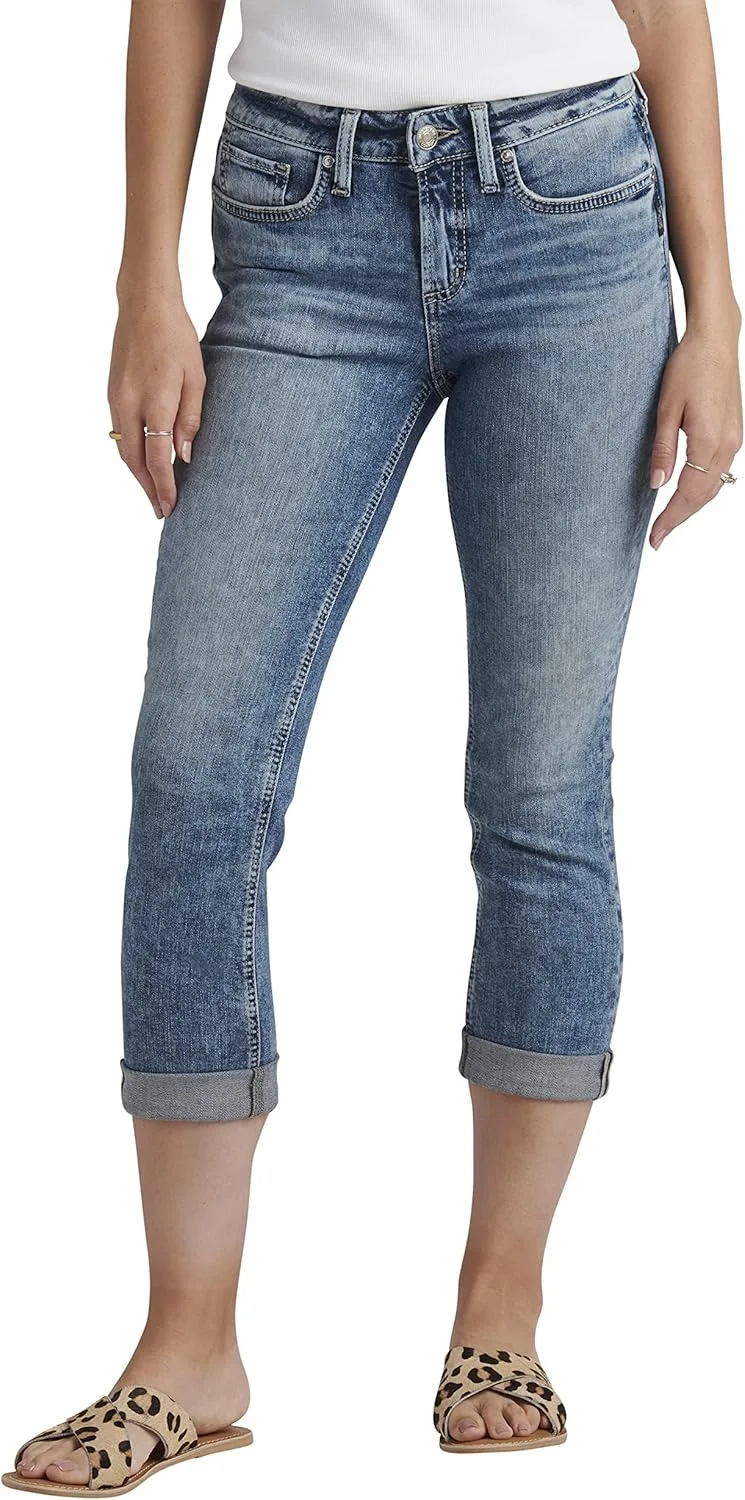 

Silver Jeans Co. Женские джинсы Suki Curvy Fit Mid Rise Capri