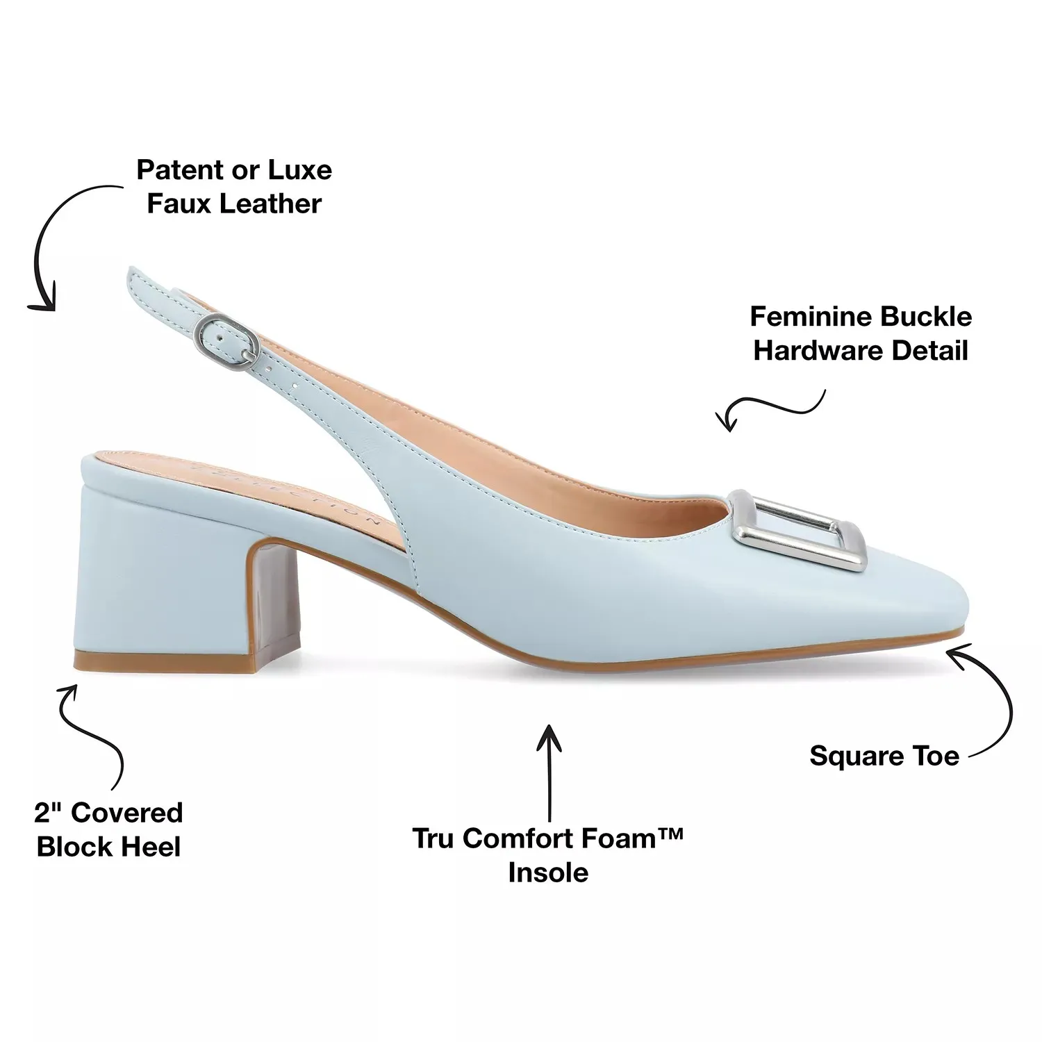 Journee Collection Туфли-лодочки Everlee Pump из коллекции Journee, светло-голубые — фото 3