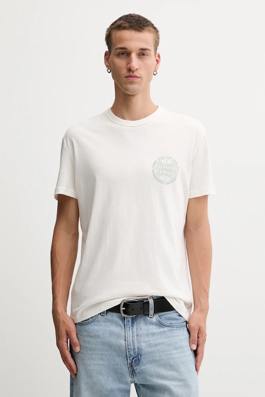

Хлопковая футболка Tommy Jeans, бежевый