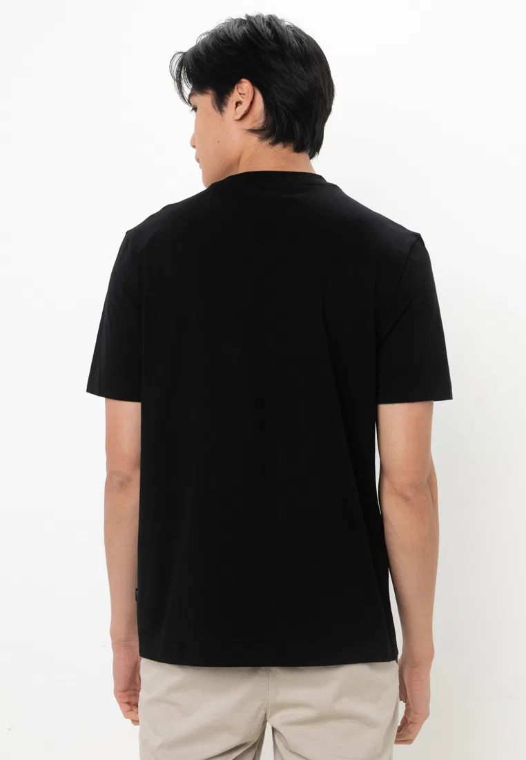 Футболка с коротким рукавом, хлопок, модель Thompson Tee, BOSS, черный — фото 2