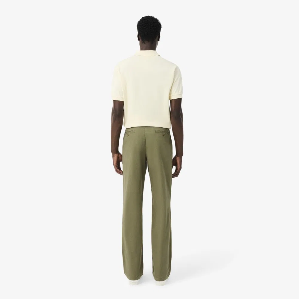 Мужские брюки чинос прямого кроя цвета хаки от Lacoste — фото 3
