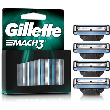 Бритвенные лезвия Mach 3 с 4 стержнями, Gillette